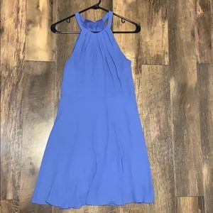 Light blue open shoulder dress